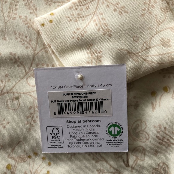 Pehr puff sleeve one piece 12-18 months and 6-12 months - Picture 4 of 7